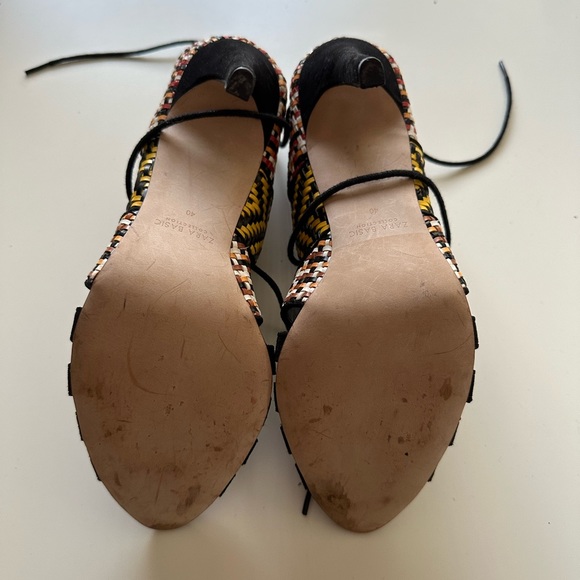 NWOT ZARA TRIBAL LACE UP HEELS. Size 40EU / 9 US - Picture 6 of 6